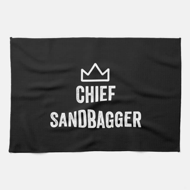 Chief Sandbagger Golf Meme Bjj Chess Sandbag Tea Towel (Horizontal)