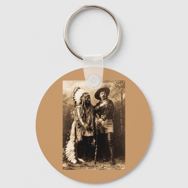 Chief Sitting Bull and Buffalo Bill 1895 Key Ring (Front)