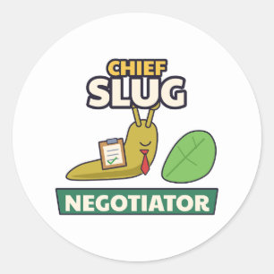 Chief Slug Negotiator Allotment Classic Round Sticker