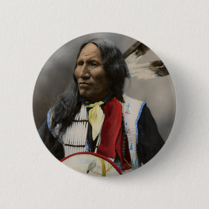 Chief Strikes With Nose, Oglala Sioux 1899 6 Cm Round Badge