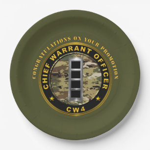 Chief Warrant Officer 4 (CW4)  Promotion Paper Plate