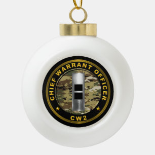 Chief Warrant Officer CW2 Ceramic Ball Christmas Ornament