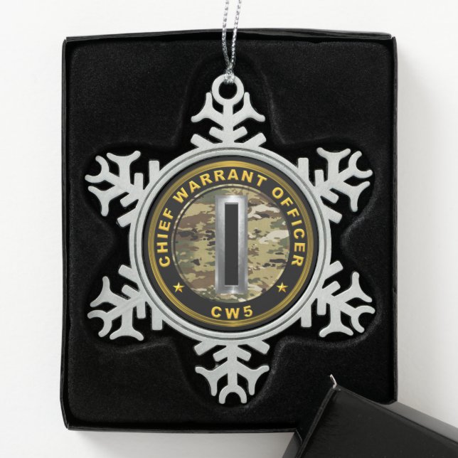 Chief Warrant Officer Five-CW5  Snowflake Pewter Christmas Ornament (Box)