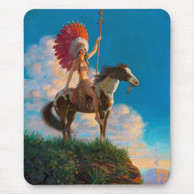 Chieftess Female Native American Indian Chief Mouse Pad (Front)
