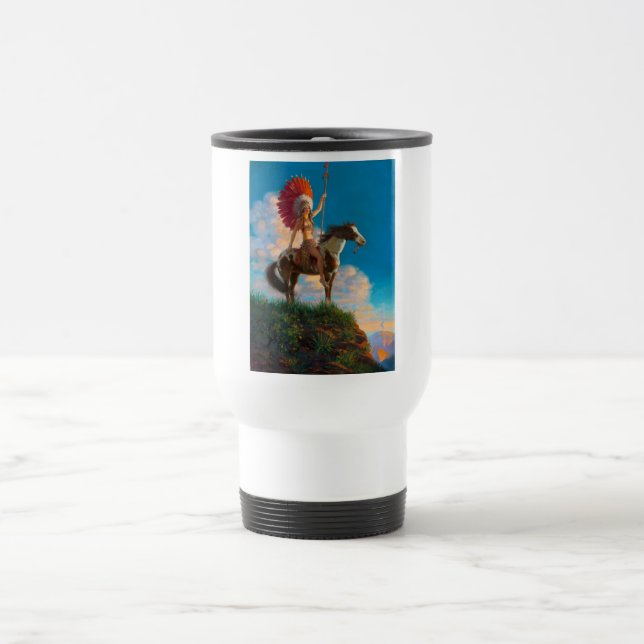 Chieftess Female Native American Indian Chief Travel Mug (Center)