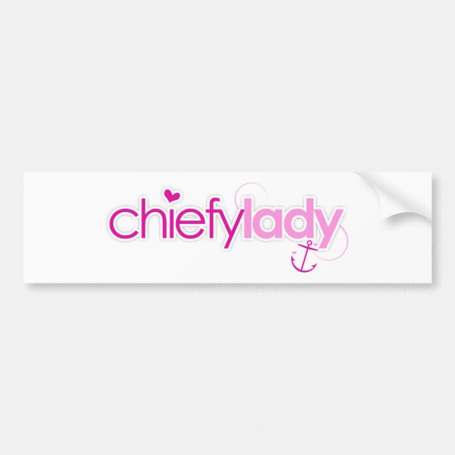 Chiefy Lady Bumper Sticker (Front)