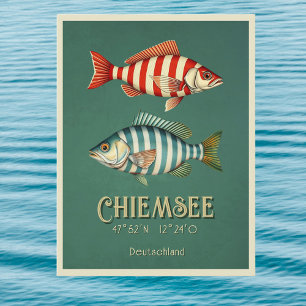 Chiemsee Lake Chiem Germany fish Postcard