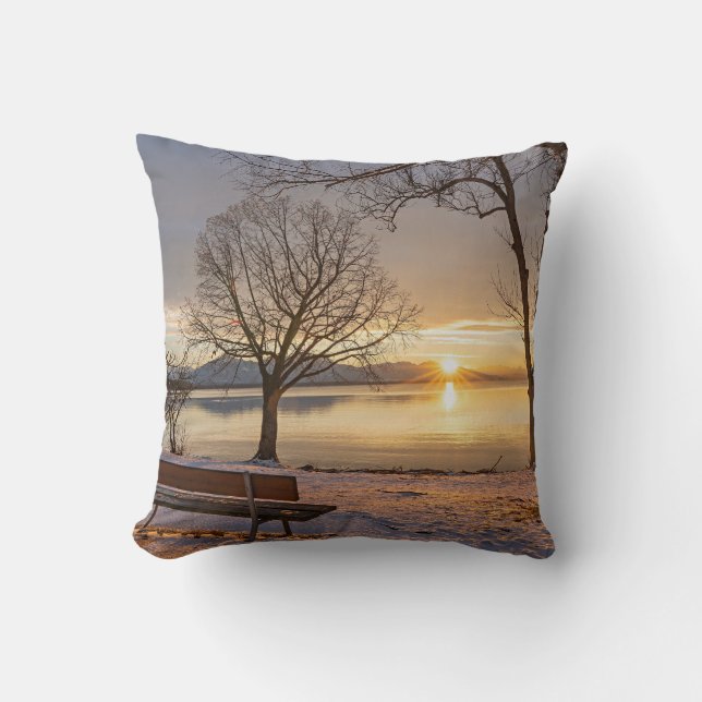 Chiemsee Lake, sunset, Cushion (Front)