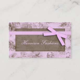 Chiffon Pink Toile French Fabric Business Cards