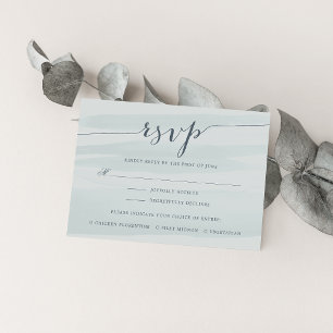 Chiffon RSVP Card with Meal Choice   Sea