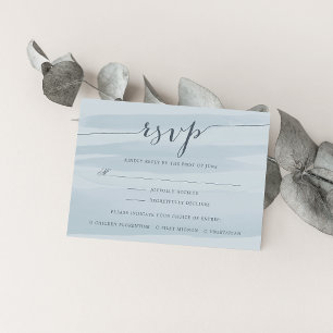 Chiffon RSVP Card with Meal Choice   Sky