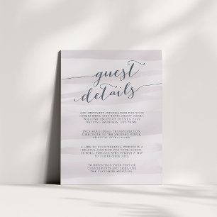 Chiffon Watercolor Guest Details Card Grey Lilac