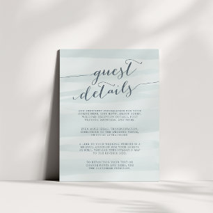 Chiffon Watercolor Guest Details Card   Sea