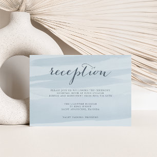 Chiffon Watercolor Reception Enclosure Card Sky