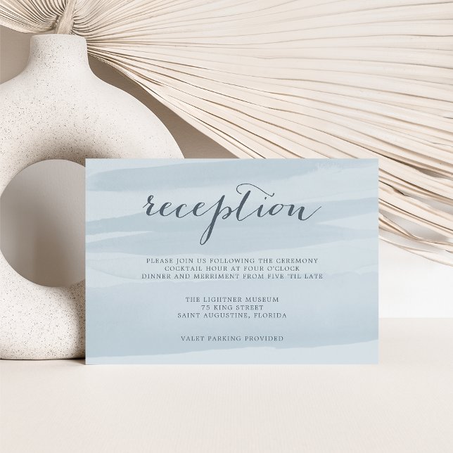 Chiffon Watercolor Reception Enclosure Card | Sky (Creator Uploaded)