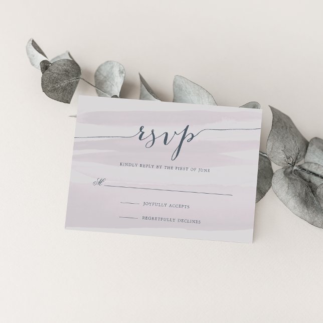 Chiffon Watercolor RSVP Card | Grey Lilac (Creator Uploaded)