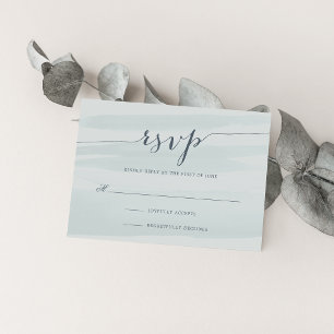 Chiffon Watercolor RSVP Card   Sea