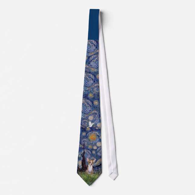 Chihuahua 1 - Starry Night Tie (Front)