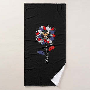 Chihuahua 4Th Of July Sunflower Patriotic Bath Towel