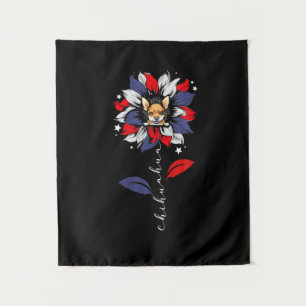 Chihuahua 4Th Of July Sunflower Patriotic Tapestry