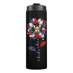 Chihuahua 4Th Of July Sunflower Patriotic Thermal Tumbler