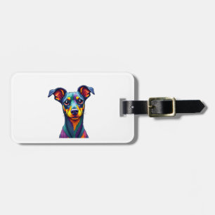 Chihuahua Abstract Painting Colour Cute Dog (1) Luggage Tag