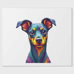Chihuahua Abstract Painting Colour Cute Dog (1) Wrapping Paper