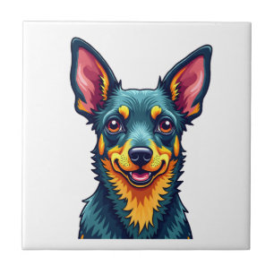 Chihuahua Abstract Painting Colour Cute Dog (2) Ceramic Tile