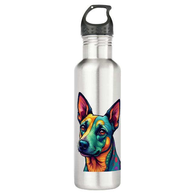 Chihuahua  Abstract Painting  Colour  Cute Dog (3) 710 Ml Water Bottle (Front)