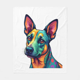 Chihuahua Abstract Painting Colour Cute Dog (3) Fleece Blanket