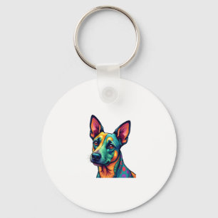 Chihuahua  Abstract Painting  Colour  Cute Dog (3) Key Ring