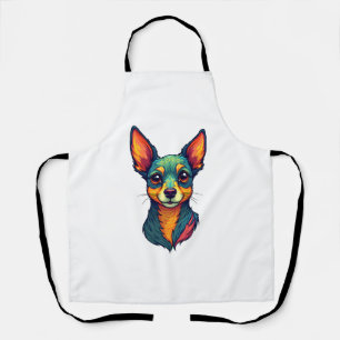 Chihuahua Abstract Painting Colour Cute Dog (4) Apron