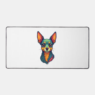 Chihuahua Abstract Painting Colour Cute Dog (4) Desk Mat