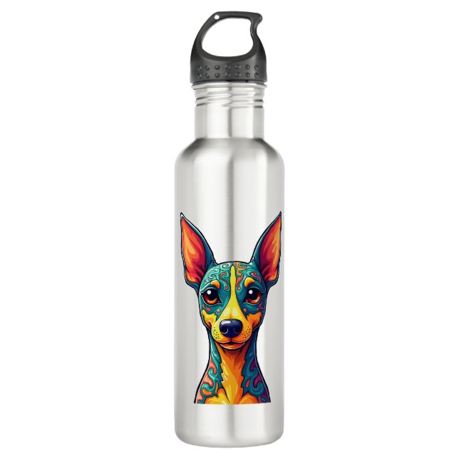 Chihuahua  Abstract Painting  Colour  Cute Dog (6) 710 Ml Water Bottle (Front)