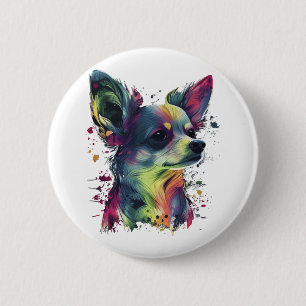 Chihuahua  Abstract Painting  Colour  Cute Dog  6 Cm Round Badge