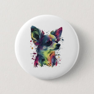 Chihuahua Abstract Painting Colour Cute Dog 6 Cm Round Badge
