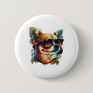 Chihuahua  Abstract Painting  Colour  Cute Dog     6 Cm Round Badge