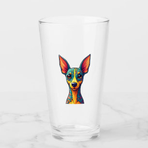 Chihuahua Abstract Painting Colour Cute Dog (6) Glass
