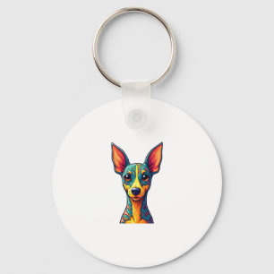 Chihuahua  Abstract Painting  Colour  Cute Dog (6) Key Ring