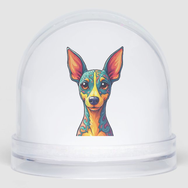 Chihuahua  Abstract Painting  Colour  Cute Dog (6) Snowglobe (Front)