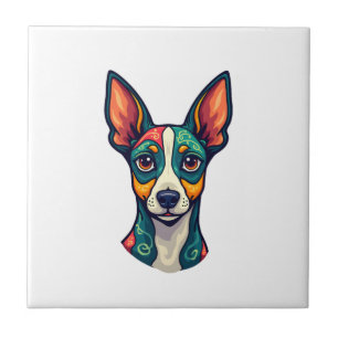 Chihuahua Abstract Painting Colour Cute Dog (7) Ceramic Tile