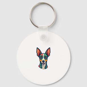 Chihuahua  Abstract Painting  Colour  Cute Dog (7) Key Ring