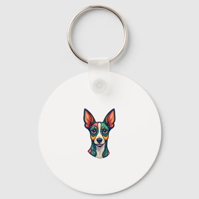 Chihuahua  Abstract Painting  Colour  Cute Dog (7) Key Ring (Front)