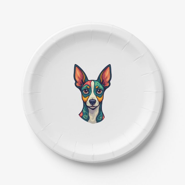 Chihuahua  Abstract Painting  Colour  Cute Dog (7) Paper Plate (Front)