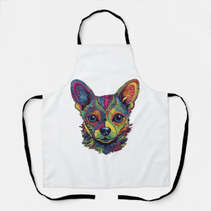 Chihuahua Abstract Painting Colour Cute Dog Apron