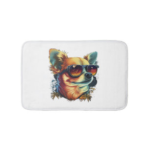 Chihuahua Abstract Painting Colour Cute Dog Bath Mat