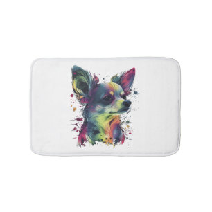 Chihuahua Abstract Painting Colour Cute Dog Bath Mat