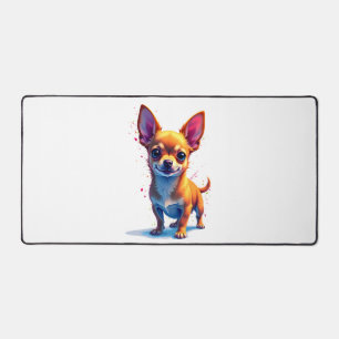 Chihuahua  Abstract Painting  Colour  Cute Dog Cop Desk Mat