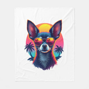 Chihuahua Abstract Painting Colour Cute Dog Cop Fleece Blanket