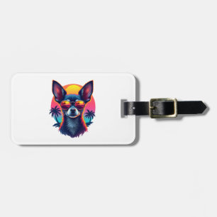 Chihuahua Abstract Painting Colour Cute Dog Cop Luggage Tag